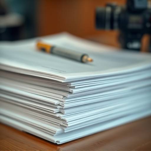 A stack of legal documents related to film production, emphasizing the importance of legal compliance.