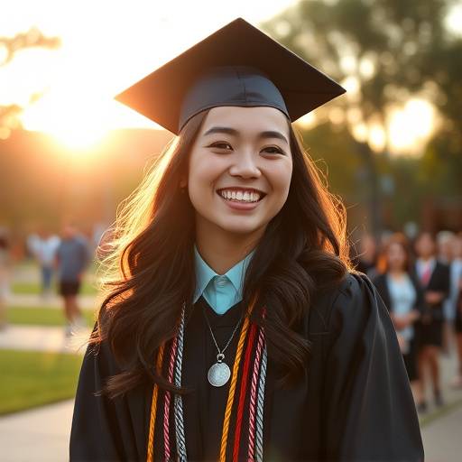 Sofia Kim, a graduation photographer taking photos on the University of Texas campus